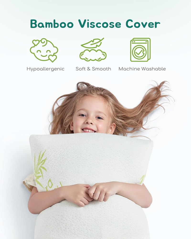 ATTABABY Toddler Pillow, Adjustable Memory Foam Small Pillow for Toddler 2 Years & Above, 13” x 18” Mini Size for Kid Sleeping, Napping or Traveling, Washable No Zipper Pillowcase, Green - Image 4